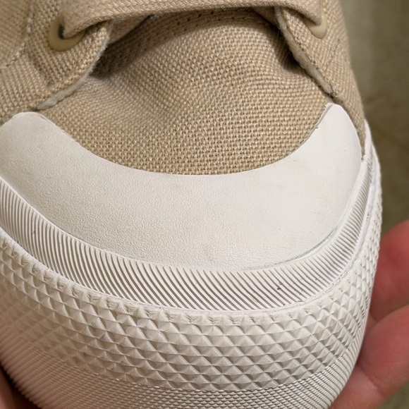 adidas women’s tan canvas low-top sneakers with white rubber soles | size 7 - Picture 7 of 16